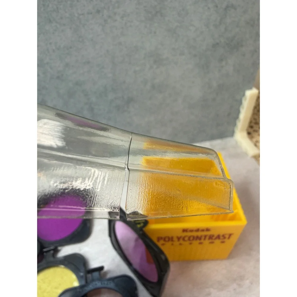 Vintage Kodak Polycontrast Filters Set 1-4 with Yellow Storage Case Darkroom
